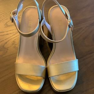 Dreampairs Gold Wedge Shoes Size 5